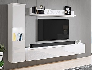 Стенка Bratex Paris Белый/Глянцевый Белый
