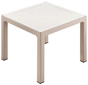 Masa pentru terasa Heniver Rattan (cu sticla) 90x90 Cappuccino