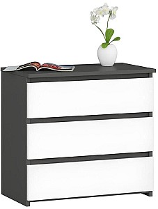 Noptiera Akord CL3 3SZ Gri Grafit/Negru
