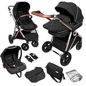 Carucior 3 in 1 BabyGo 3in1 AIR Halime Black/Gold