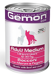 Hrana umeda pentru caini Gemon MEDIUM ADULT BEEF/LIVER 415gr