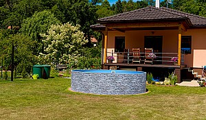 Piscina cu carcasa Azuro 402DL STONE 4.6x1.2 m (3APM0125)