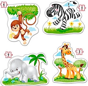 Пазлы Castorland 4 in 1 African Animals