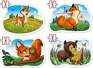 Пазлы Castorland 4 in 1 Forest Animals