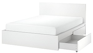 Кровать IKEA Malm/Luroy 2ящика для хранения 180x200 Белый