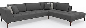 Угловой диван Dogtas LUCCA PLUS Right 290x225cm GK2252 Бархатный Серый