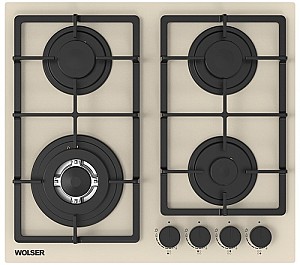Plita pe gaz incorporabila Wolser WL-BRD 6402 Ivory Glass FFD