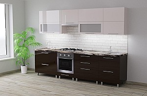 Set bucatarie PS Blum (High Gloss) 2.8 m Bianco/Brown