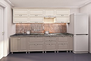 Кухонный гарнитур PS Kvadro MDF 3.0 m алебастр/дуб конкордия