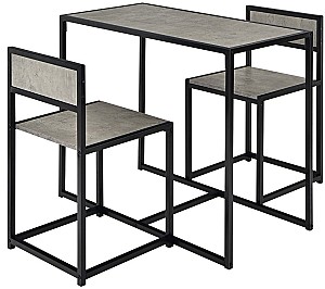 Набор стол и стулья Costway HW66477GR Серый/Черный