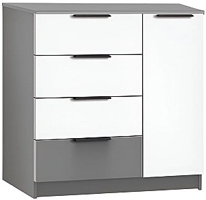 Комод Modern Komfort 4+1S Сланцево-серый/Белый