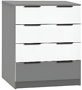 Комод Modern Komfort 4B Сланцево-серый/Белый