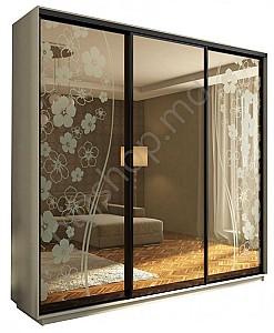 Dulap cupe Confort-NV 3D Sablare pe bronz (230x45cm)