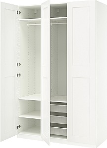 Шкаф IKEA Pax/Grimo полки/штанги/корзины 150x60x236 Белый