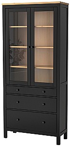 Шкаф витрина IKEA Hemnes black-brown 90x197 см