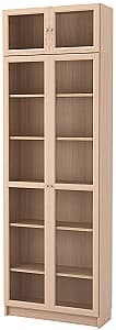 Dulap cu vitrina IKEA Billy/Oxberg oak veneer-white/glass 80x30x237 cm