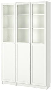 Dulap cu vitrina IKEA Billy/Oxberg panou/usa sticla 120x30x202 Alb