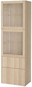 Dulap cu vitrina IKEA Besta Antique Oak / Lappviken 60x42x193 cm