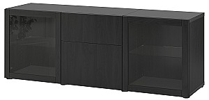 Шкаф витрина IKEA Besta black-brown Lappviken / Sindvik glass black-brown