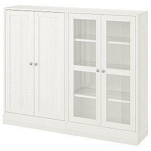 Dulap cu vitrina IKEA Havsta White 162x37x134 cm