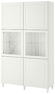 Dulap cu vitrina IKEA Besta White Smeviken/Ostvik white bottle