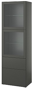 Dulap cu vitrina IKEA Besta/Lappviken/Sindvik 60x42x193 Gri inchis