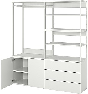 Etajera IKEA Platsa 2 usi/3 sertare 160x42x181 Alb