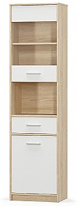 Шкаф витрина Mobhaus Teyo 1D1W1S Белый/Дуб Сонома (Бежевый)