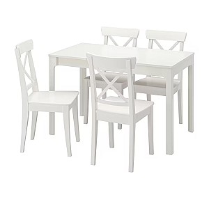 Set de masa si scaune IKEA Ekedalen / Ingolf White