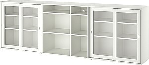 Dulap cu vitrina IKEA Vihals 285x37x90 Alb