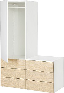 Antreu IKEA Platsa/Kalbaden 120x57x181 Alb/Aspect Pin Intens