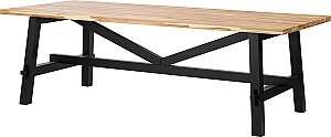 Деревянный стол IKEA Skogsta 235x100 Акация Бежевый/Черный