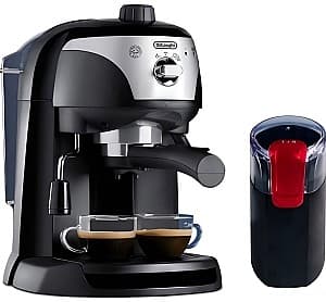 Aparat de cafea DeLonghi EC221.B+Studio Casa Miss Crush CG9101B18 Black/Inox