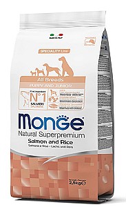 Сухой корм для собак Monge ALL BREED PUPPY Salmone/Rice 2.5kg