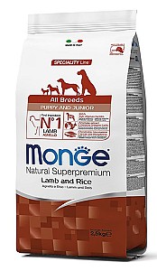 Сухой корм для собак Monge ALL BREED PUPPY Lamb/Rice 2.5kg