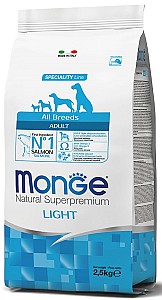 Сухой корм для собак Monge ALL BREED ADULT LIGHT Salmone/Rice 12kg