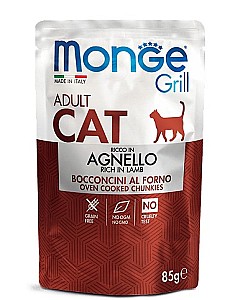 Влажный корм для кошек Monge GRILL POUCH ADULT LAMB 85gr