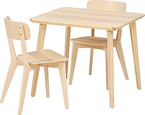 Set de masa si scaune IKEA Lisabo 88x74 (1+2) Furnir Frasin