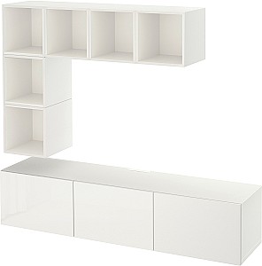 Стенка IKEA Besta/Eket/Selsviken 180x42x185 Белый