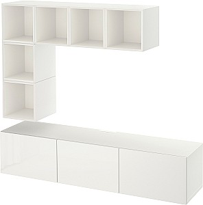 Living IKEA Besta/Eket/Selsviken 180x42x185 Alb