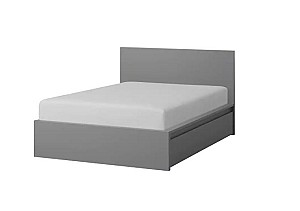 Pat IKEA Malm Gray Luroy, 160×200 cm (4 cutii depozitare)