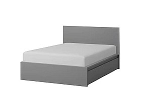 Pat IKEA Malm gray Lonset 140×200 cm (2 cutii depozitare)