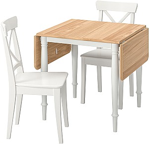 Set de masa si scaune IKEA Danderyd/Ingolf 74/134x80 (1+2) Furnir Stejar Alb/Alb