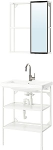 Set de mobila de baie IKEA Enhet/Tvallen/Glypen 64x43x87 Alb