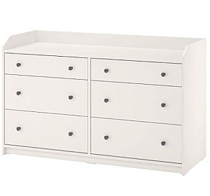 Comoda IKEA Hauga 6 sertare 138x84 Alb