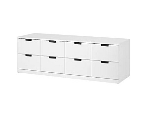 Comoda IKEA Nordli 8 sertare 160x54 Alb