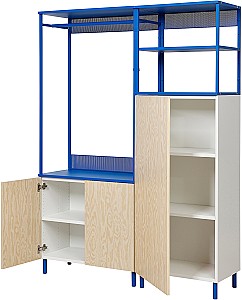 Стеллаж IKEA Platsa/Kalbaden 140x42x191 Белый/Синий