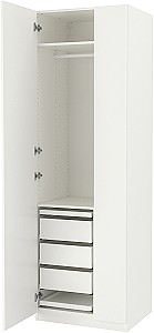 Шкаф IKEA Pax/Forsand полки/штанга/ящики 75x60x236 Белый