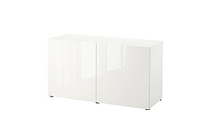 Комод IKEA Besta white Selsviken glossy / white 120x42x65 см