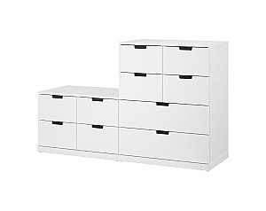 Комод IKEA Nordli 10 ящиков 160x99 Белый